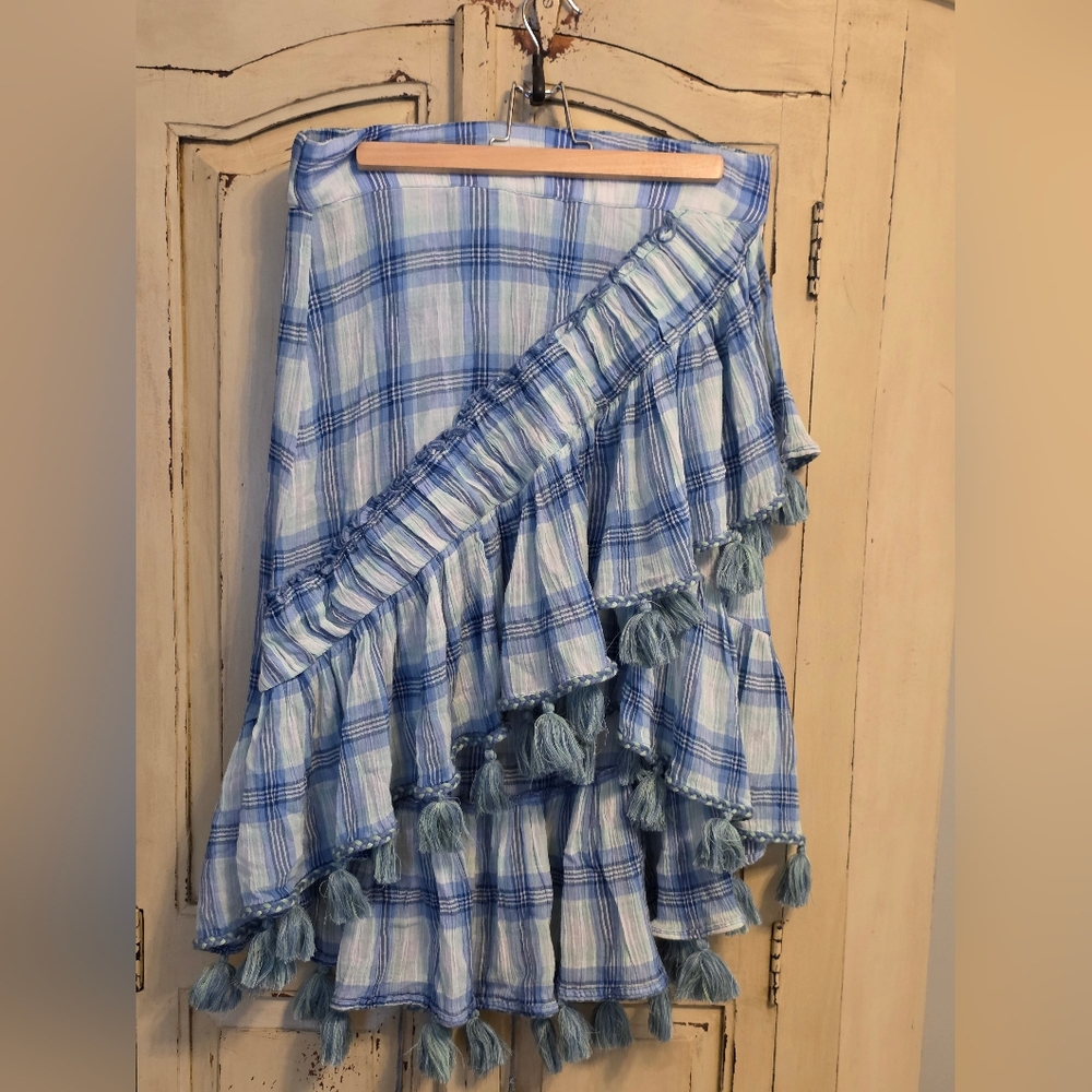 Misa Los Angeles Gauze High Low Skirt With Tassels